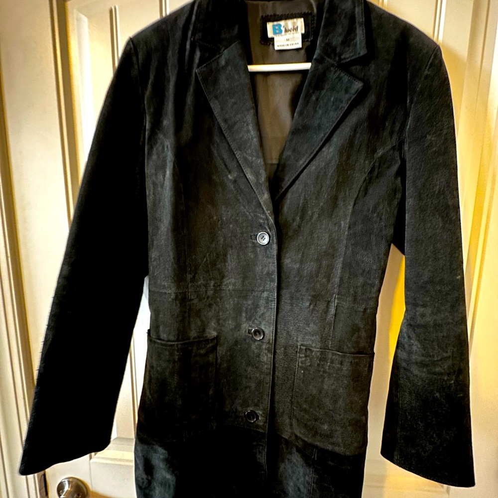 Black suede duster